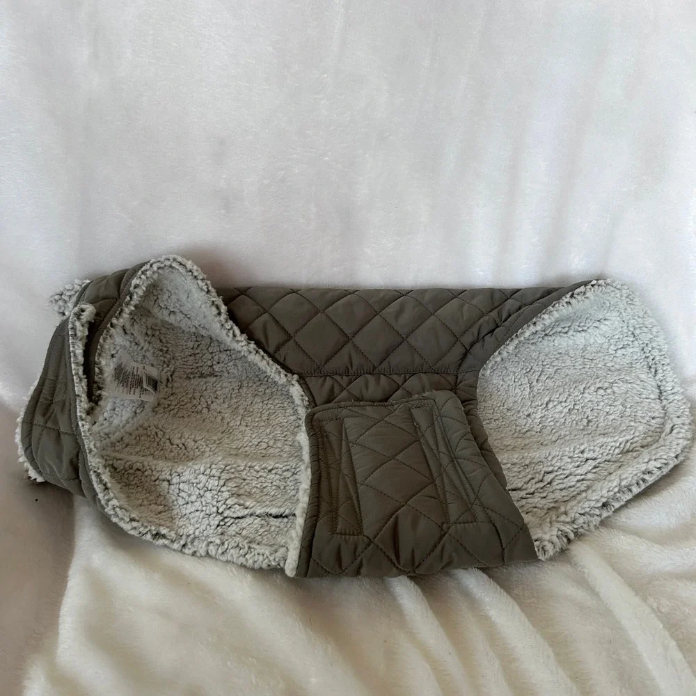 Free Country Dog Coat Medium Gray Quilted Fleece Lined Jacket Gorpcore